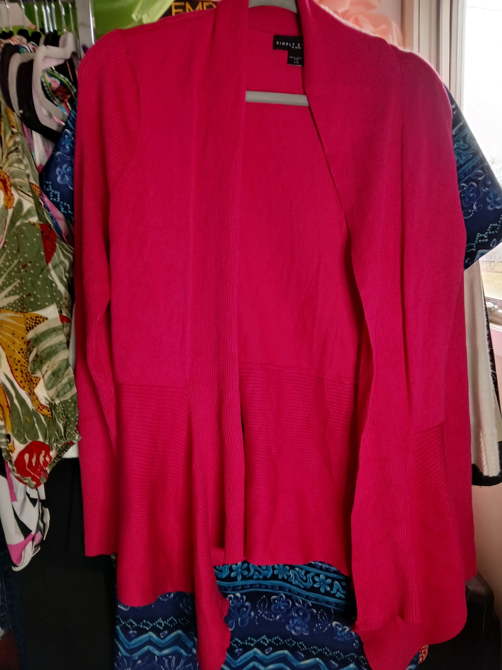 Simply Styled Hot Pink Open Front Cardigan